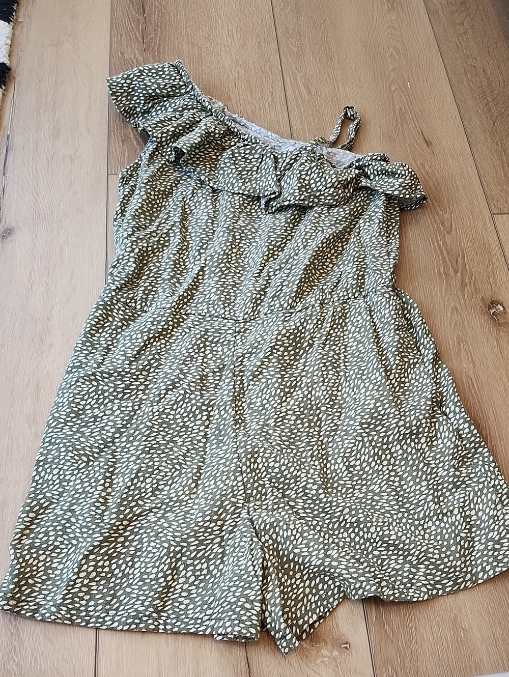 Girls Olive Green Romper, Xl 14-16